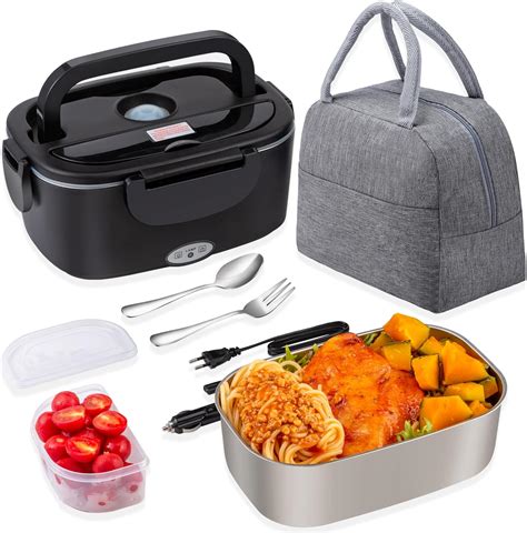 electric lunch box with free flask|Electric Lunch Box for Adults, 80W/1.5L Heated Lunch Box for .